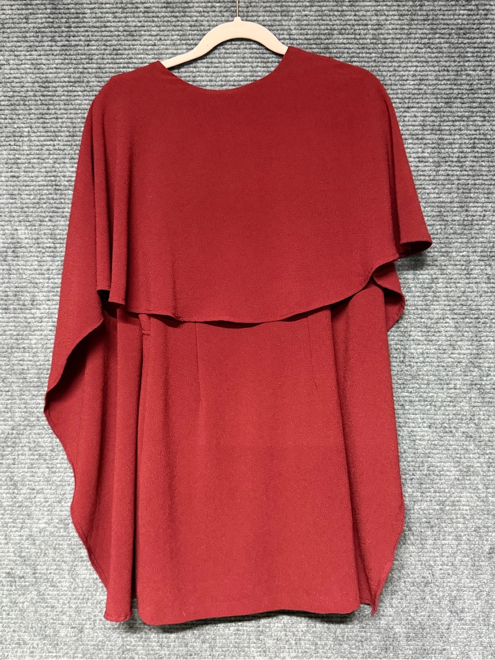 Lulus Women’s Red Layered Cape Dress brick red wedding guest